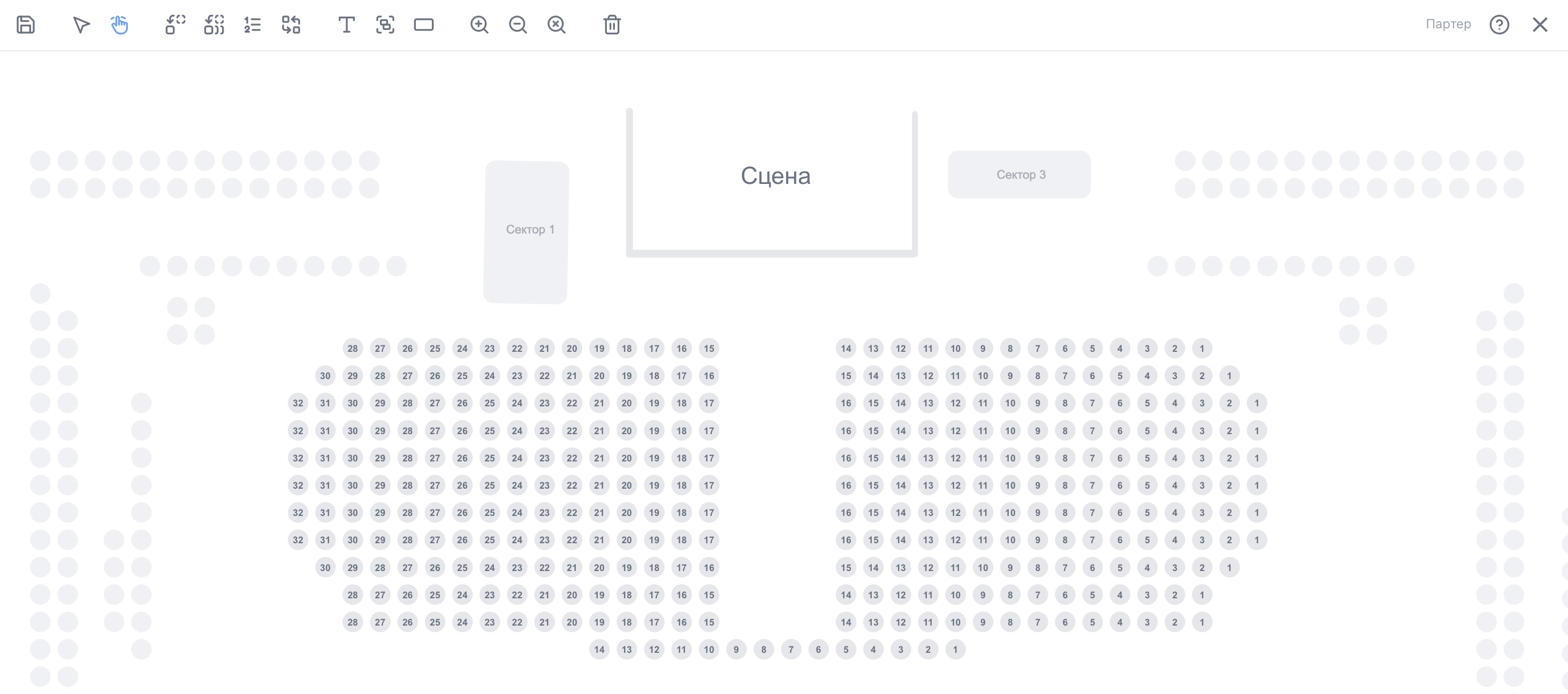 Редактор схемы зала TicketPrime